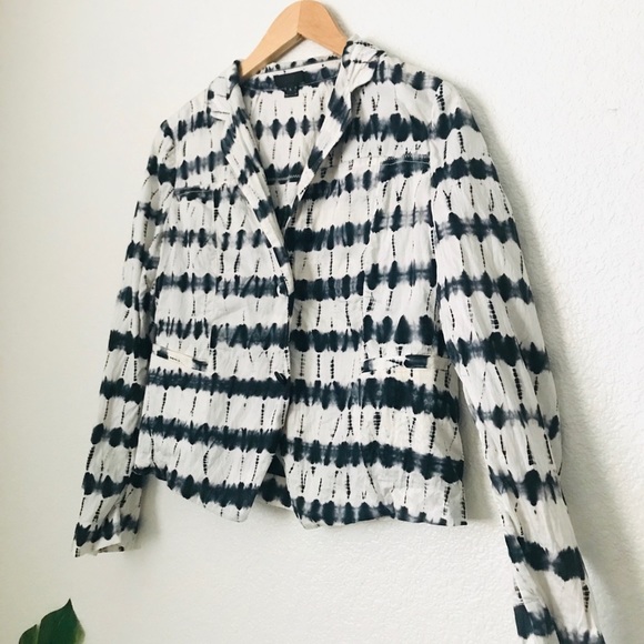 Apostrophe Women’s Dip Tie Dye Cotton Blazer Sz 8 - Picture 3 of 7